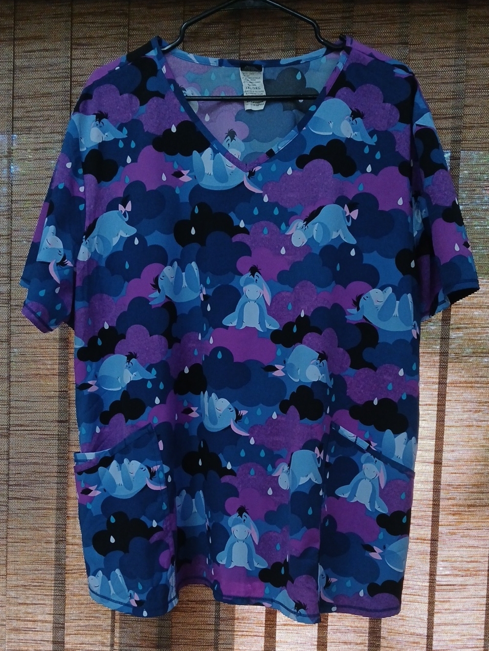 Disney Eeyore V-Neck Medical Scrub Top 3X